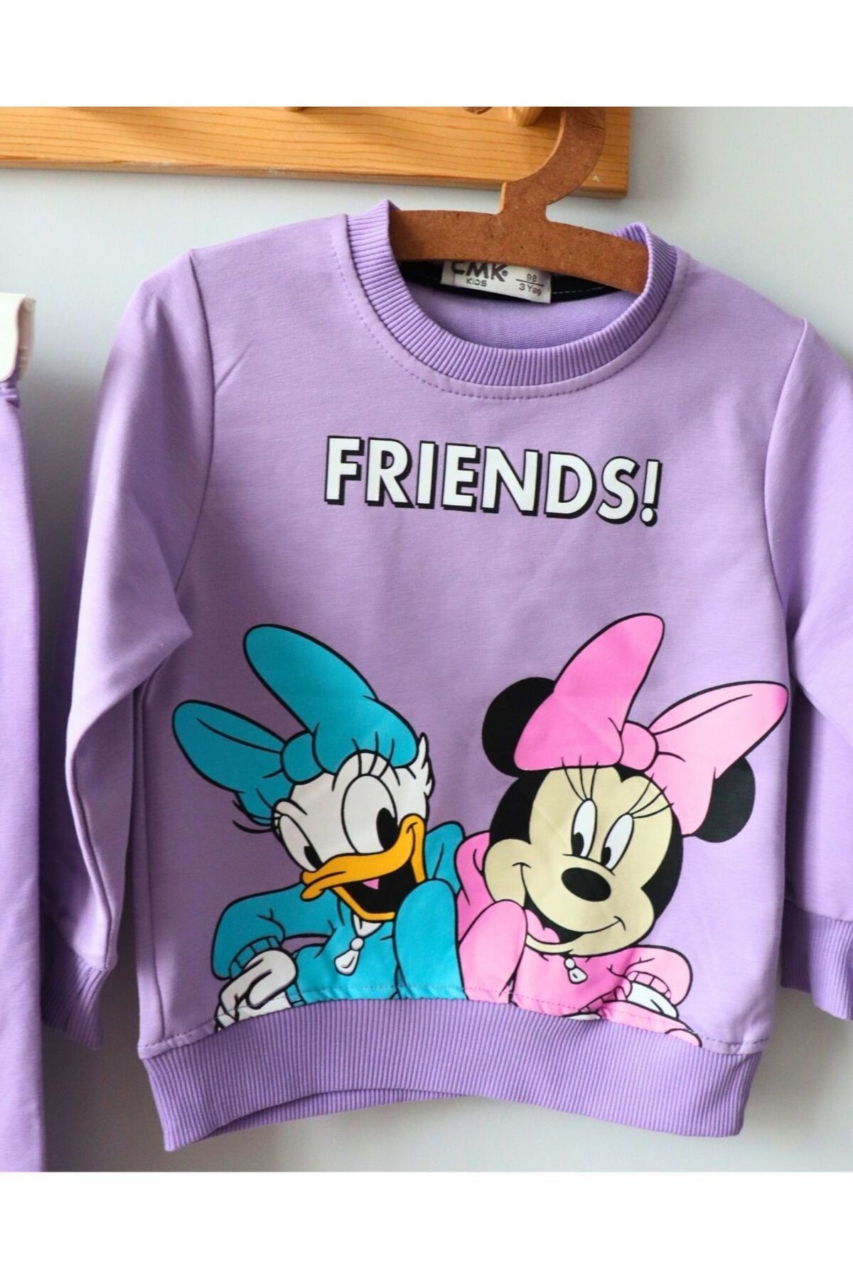 Rahat ve Kaliteli Esneyen Basic Kumaş Friends Kız Çocuk İkili Takım