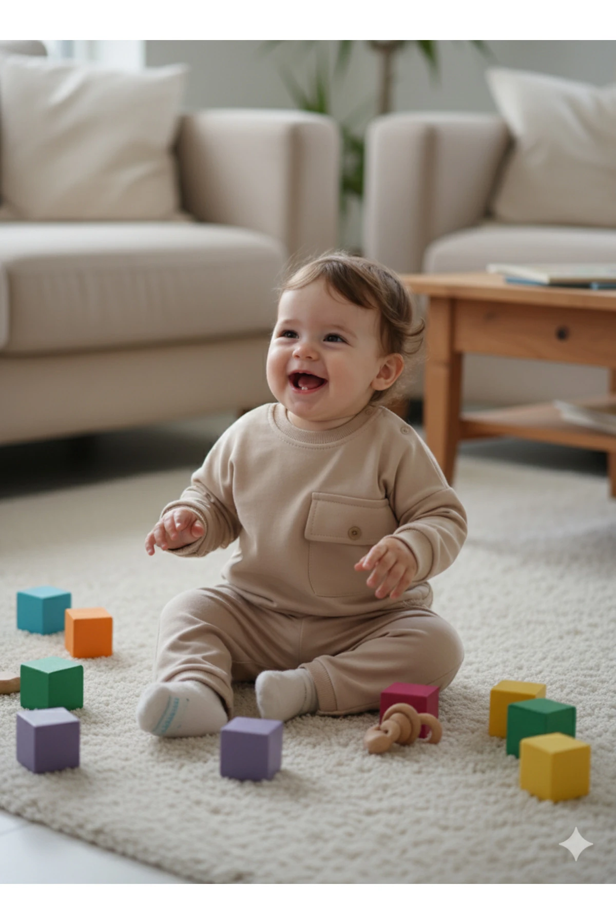 Cepli Şık ve Tasarım Model Kız Erkek Bebek Cepli Mountain Takım