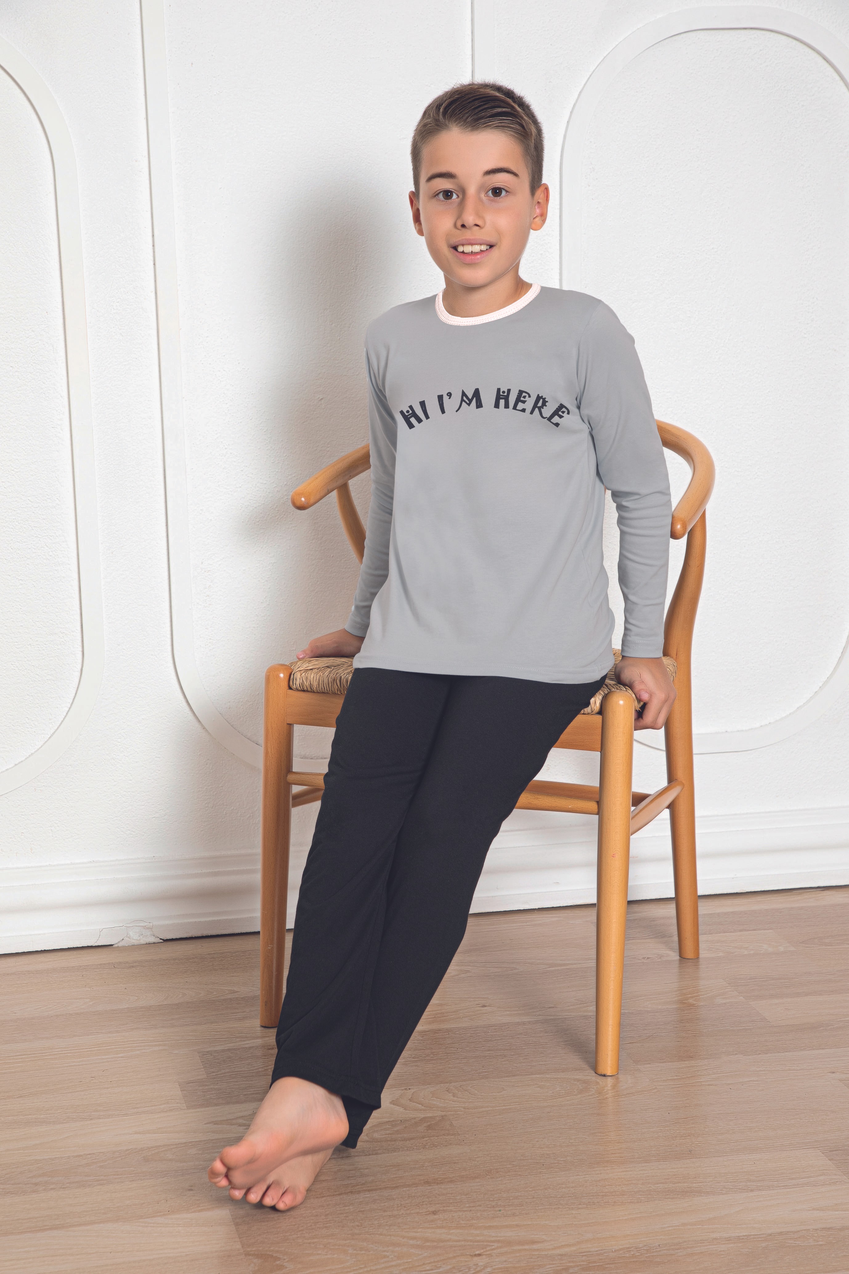 Erkek Çocuk Pamuklu Uzun Kollu Pijama Takımı 530