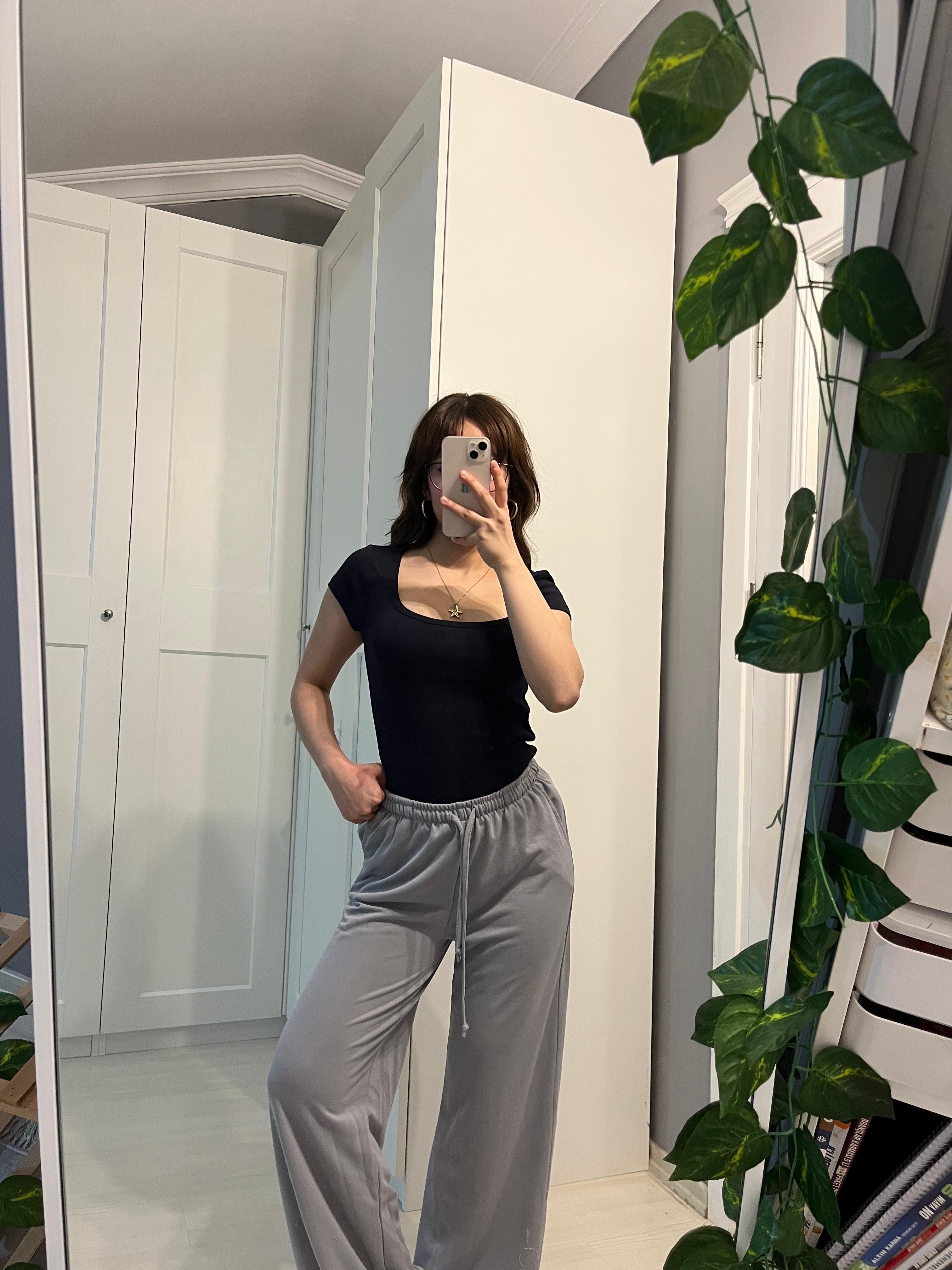 Kare yaka kısa kollu lacivert blux