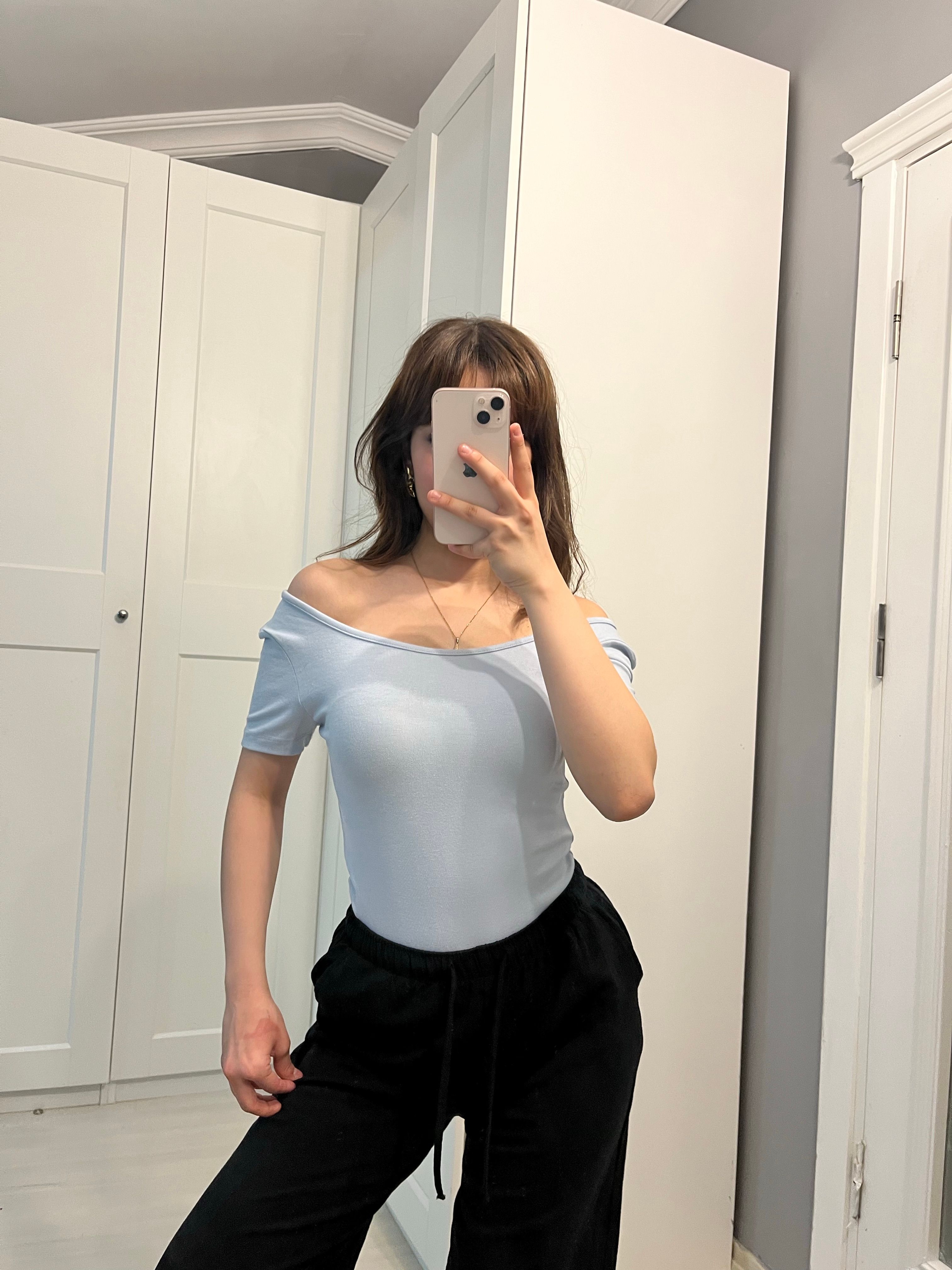 U yaka kısa kollu bebe mavisi buluz