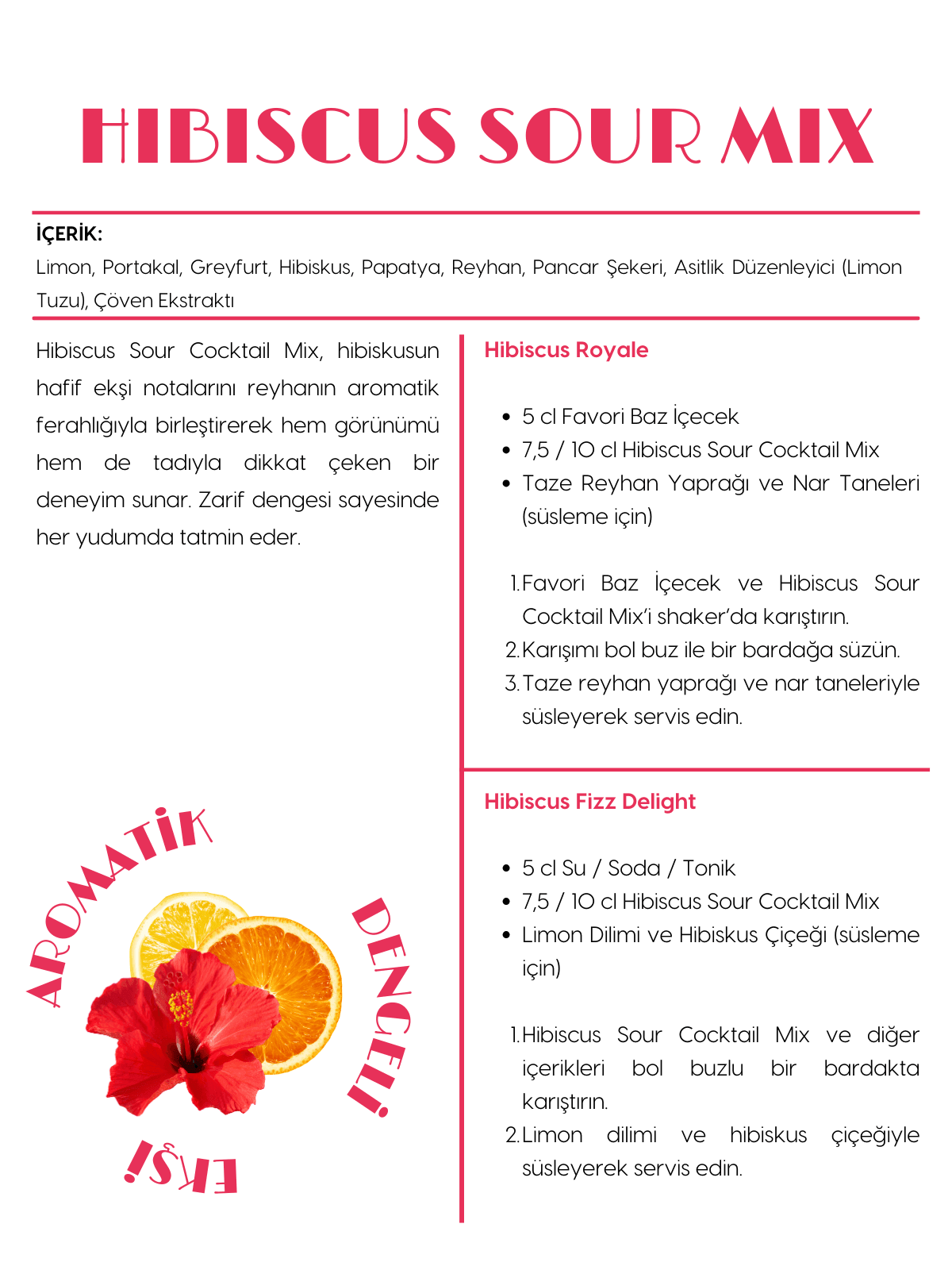 Hibiscus Sour Cocktail Mix 500 ml