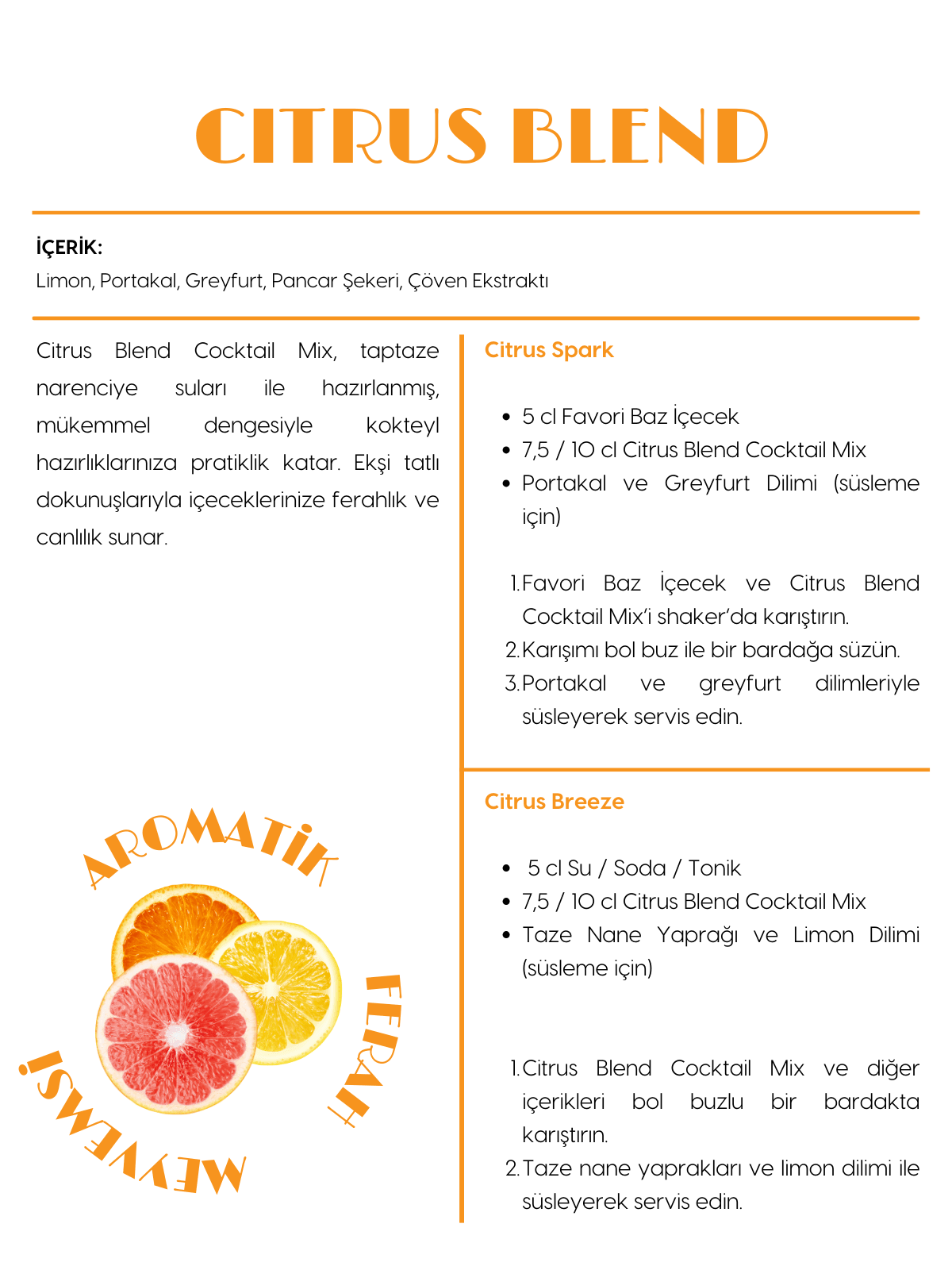 Citrus Blend Cocktail Mix 250 ml