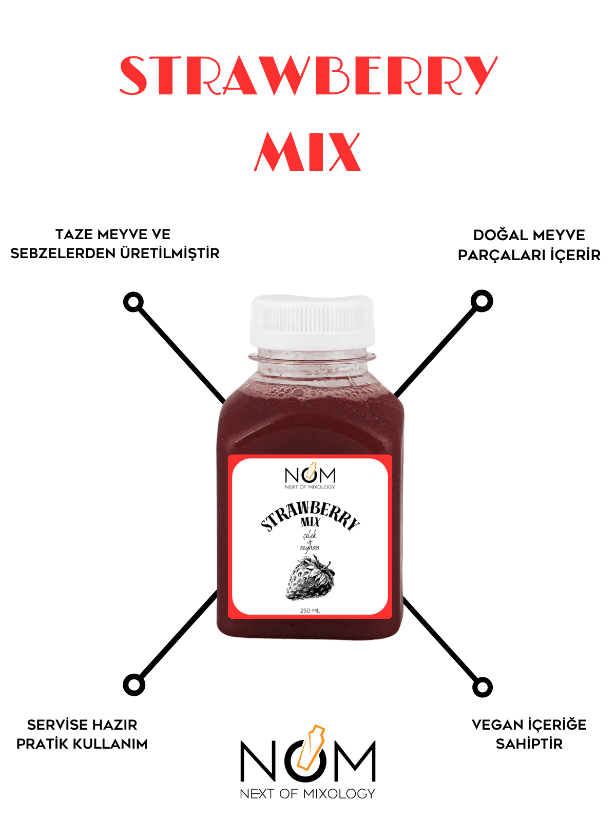 Çilek Reyhan Cocktail Mix 250 ml