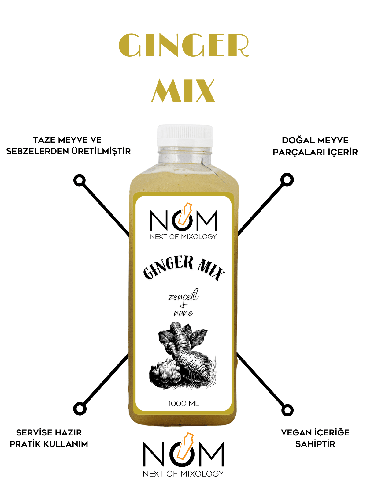 Zencefil Nane Cocktail Mix 1000 ml