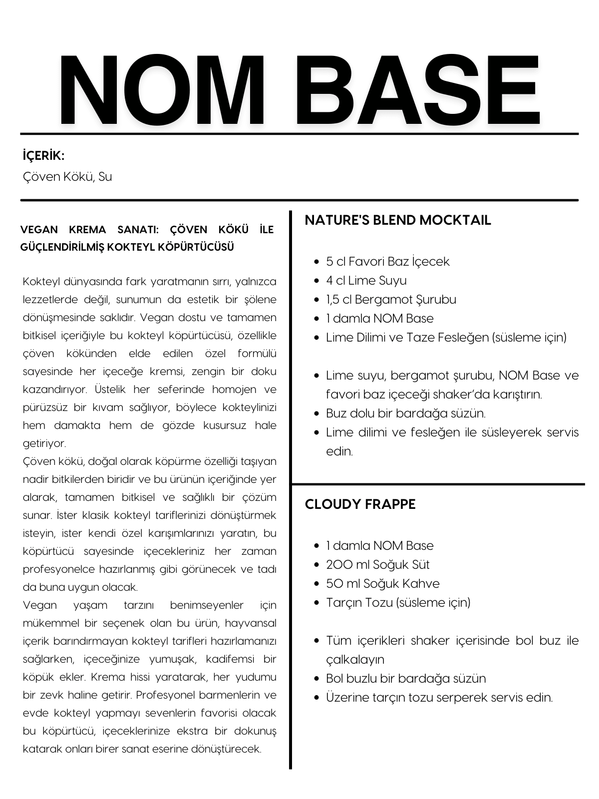 NOM BASE 100 ml (Vegan Cocktail Foamer)