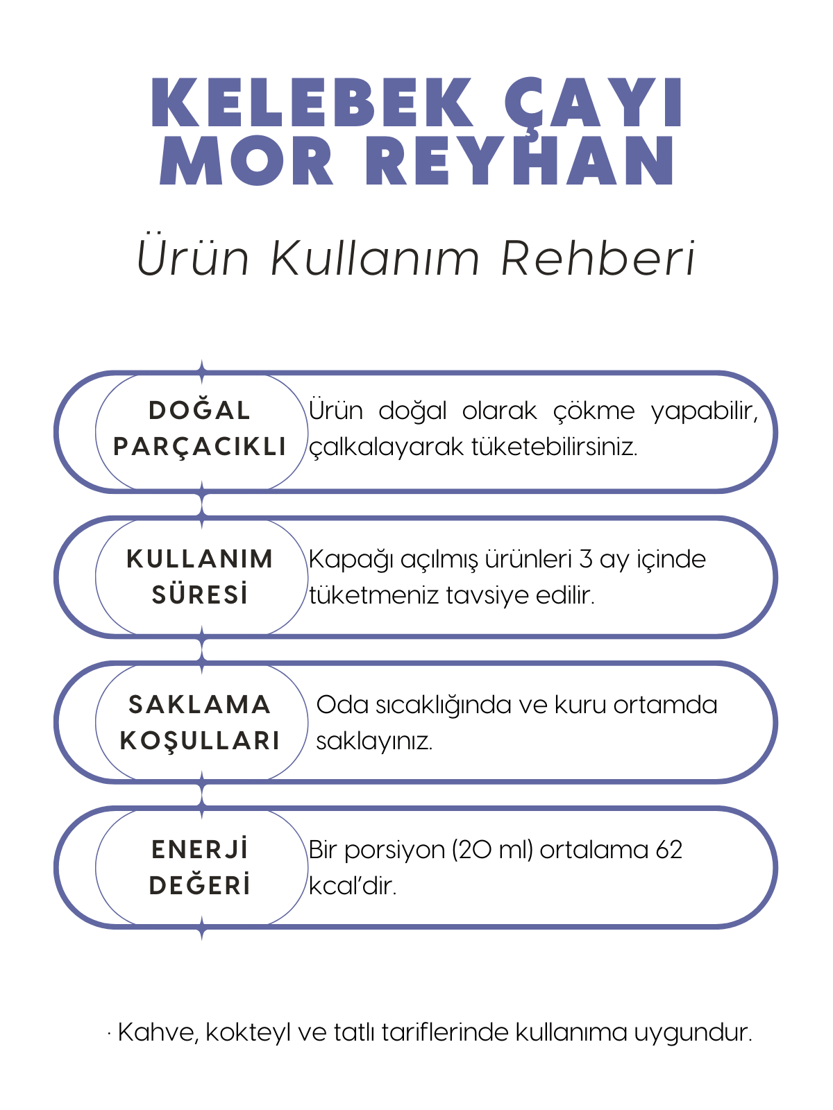 Kelebek Çayı - Mor Reyhan Şurubu 250 ml