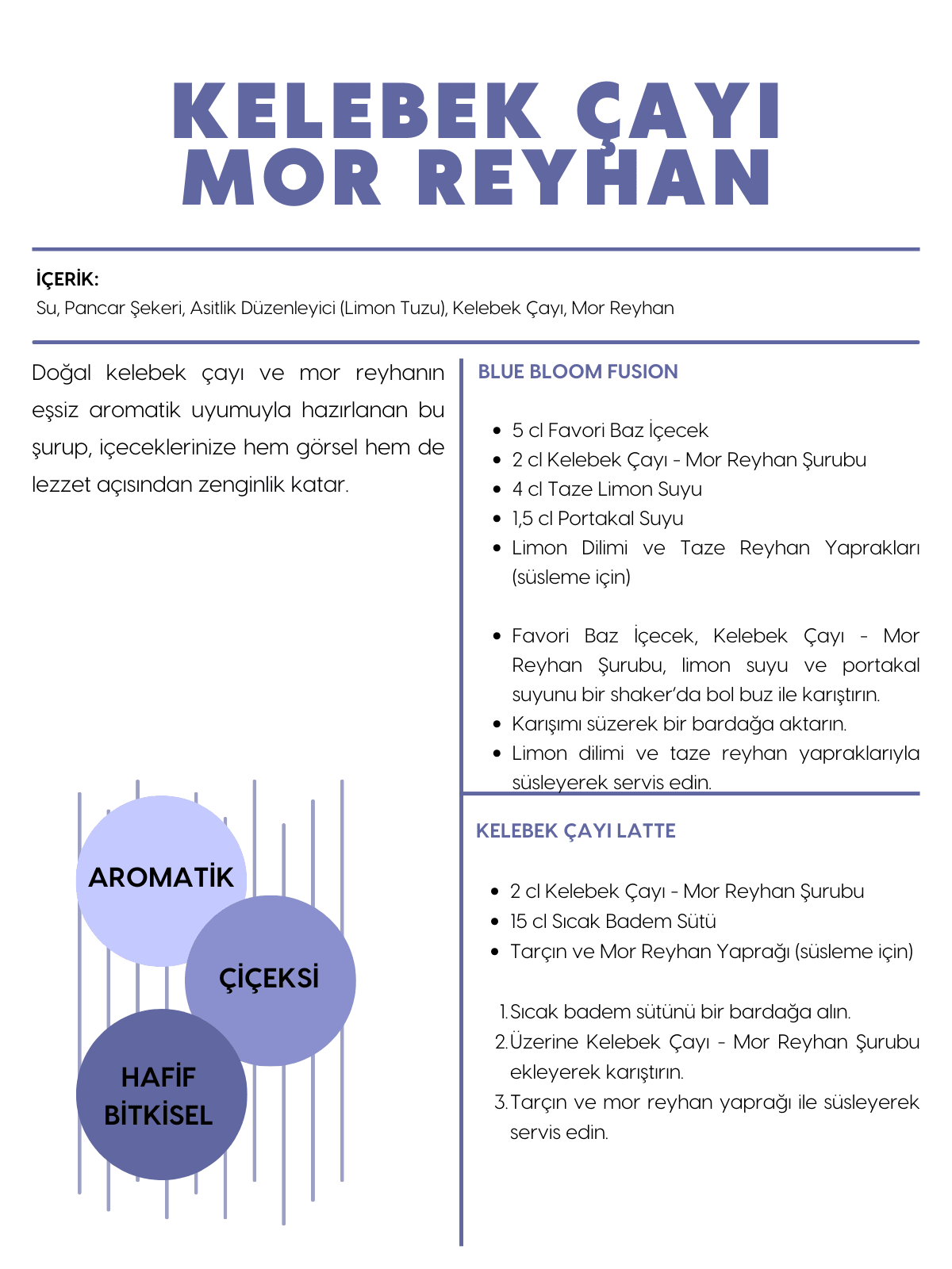 Kelebek Çayı - Mor Reyhan Şurubu 500 ml