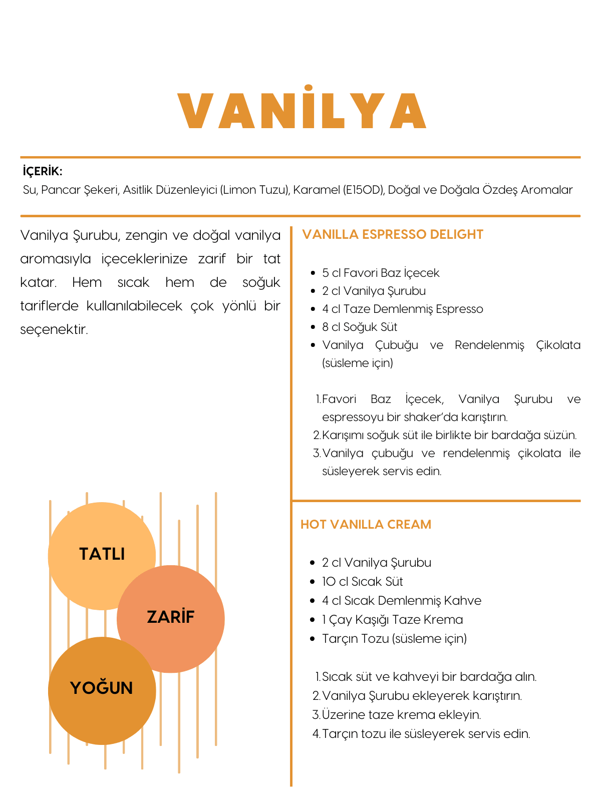 Vanilya Şurubu 125 ml