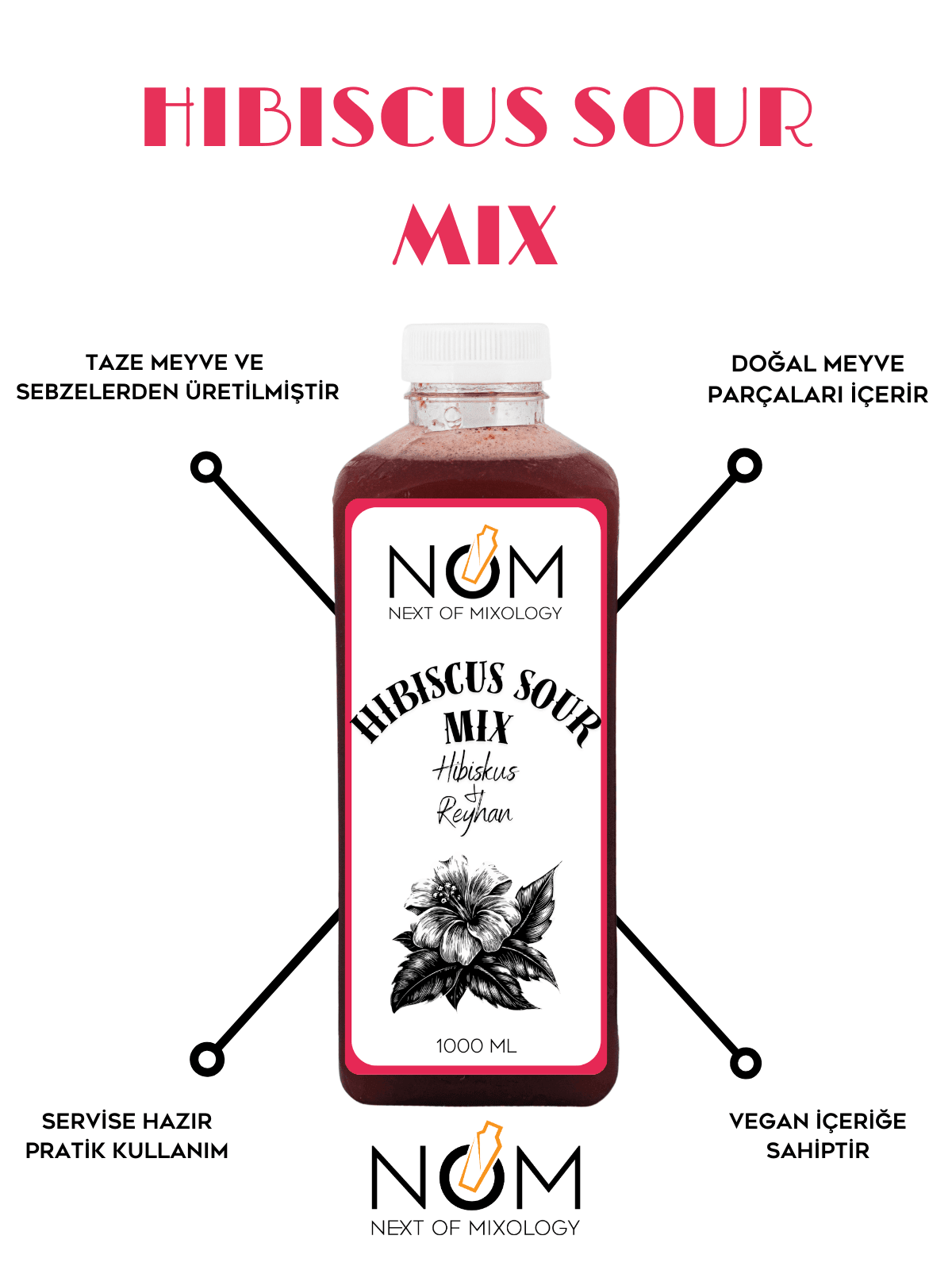 Hibiscus Sour Cocktail Mix 1000 ml