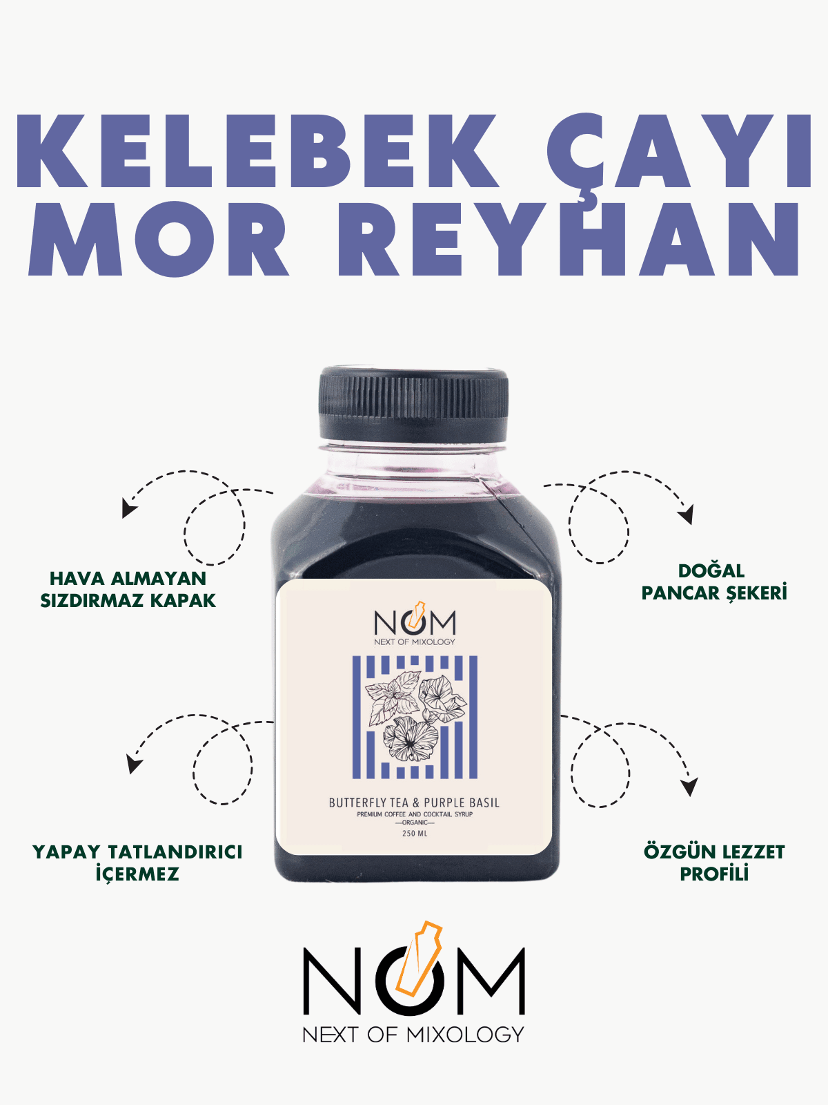 Kelebek Çayı - Mor Reyhan Şurubu 250 ml