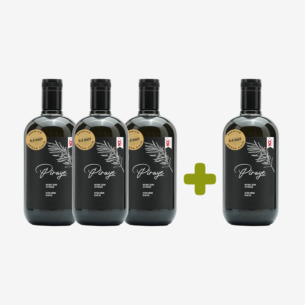 Premium Soğuk Sıkım Natürel Sızma Zeytinyağı 500 ml 4 Al 3 Öde