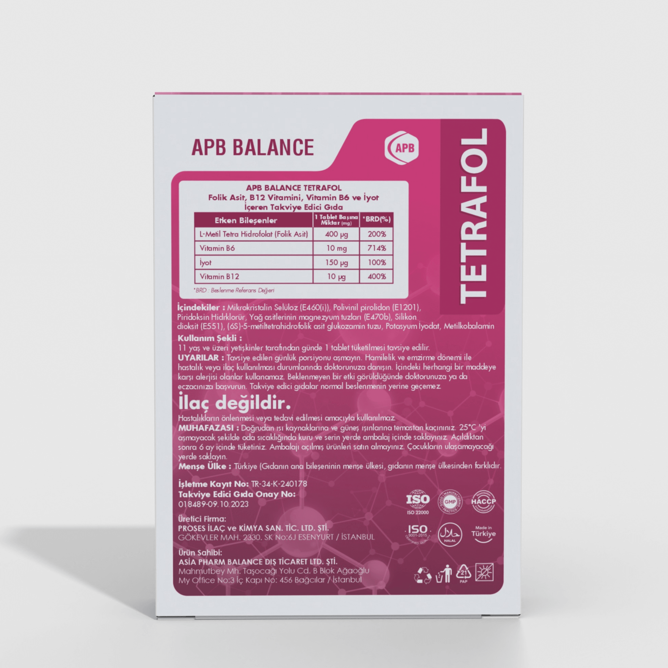 Folik Asit Tetrafol - 30 Tablet