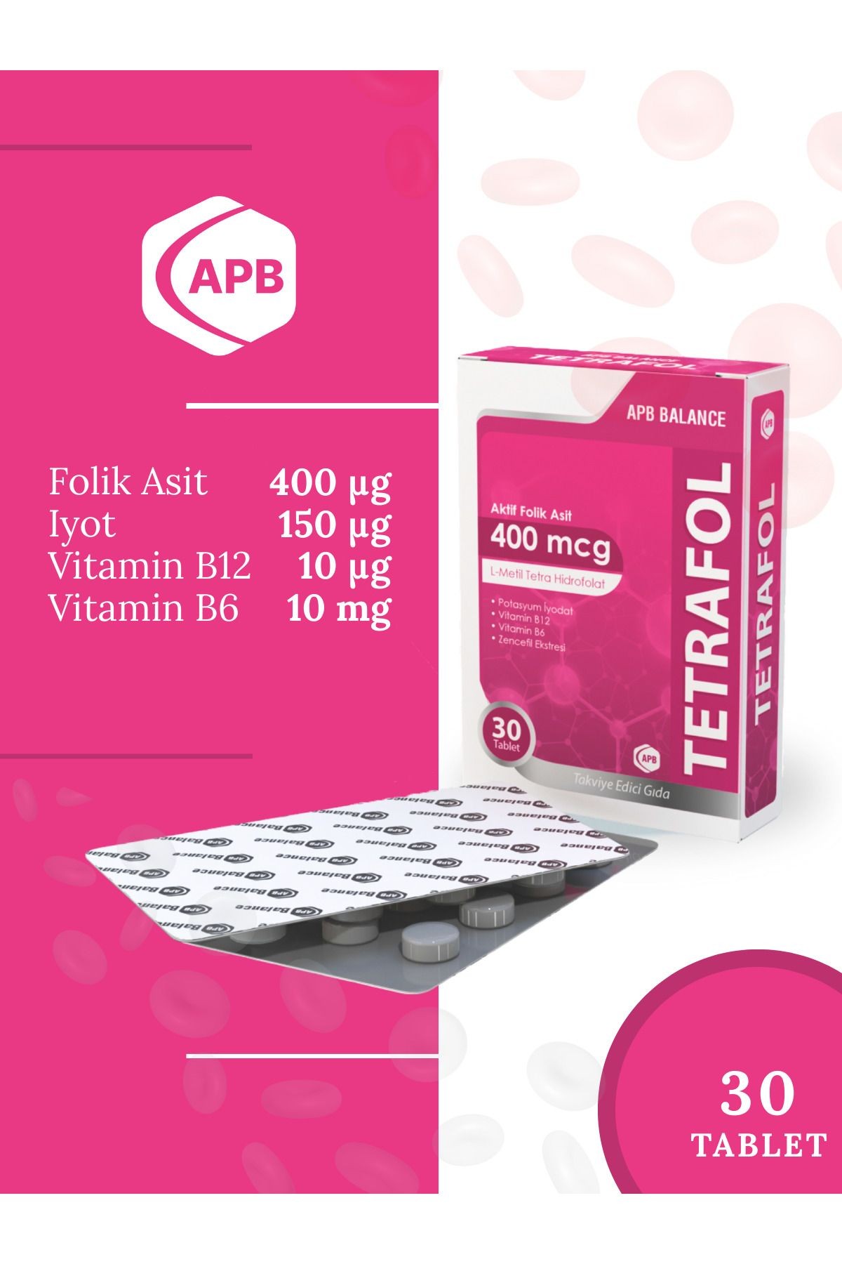 Folik Asit Tetrafol - 30 Tablet