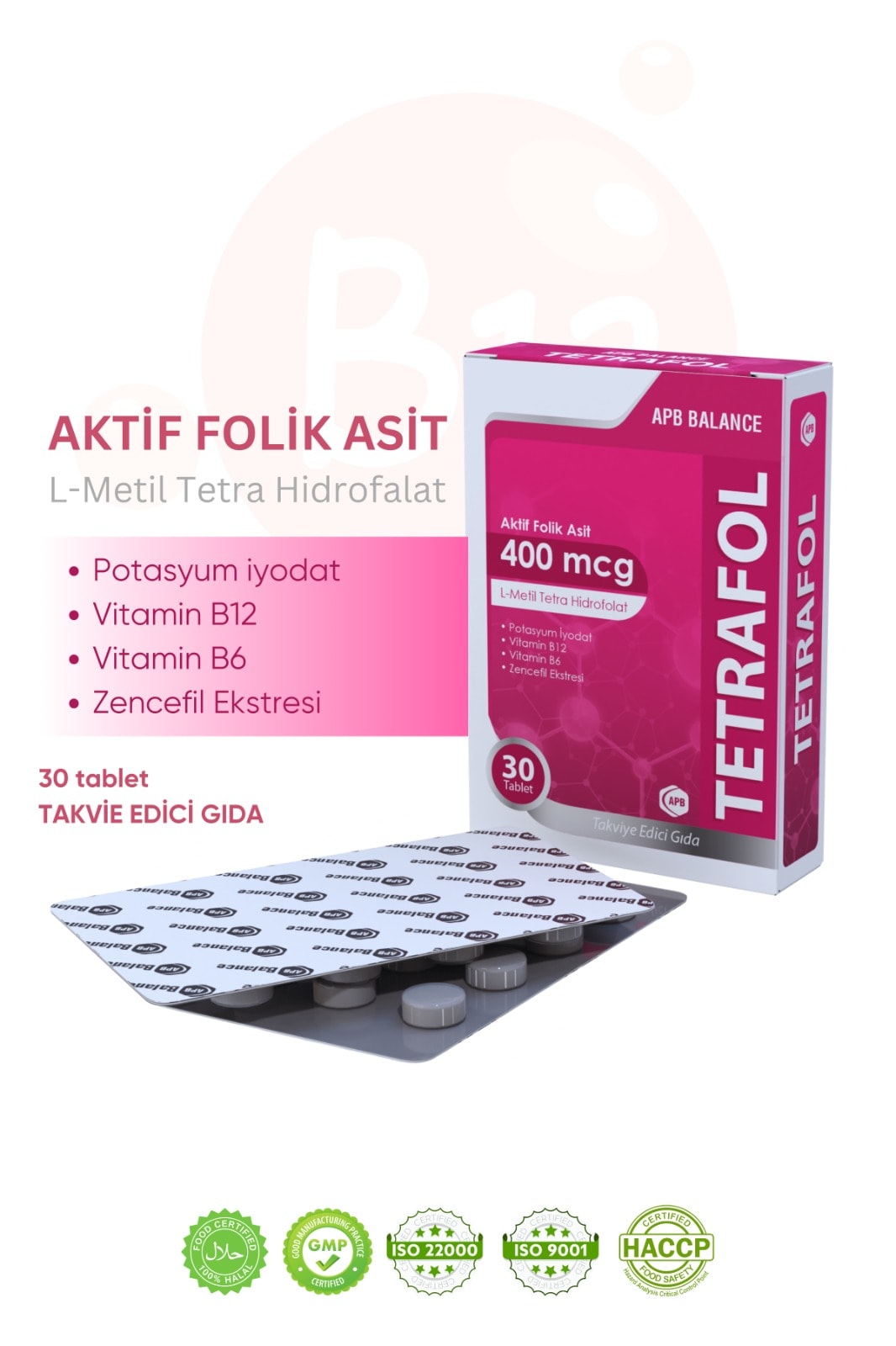 Folik Asit Tetrafol - 30 Tablet