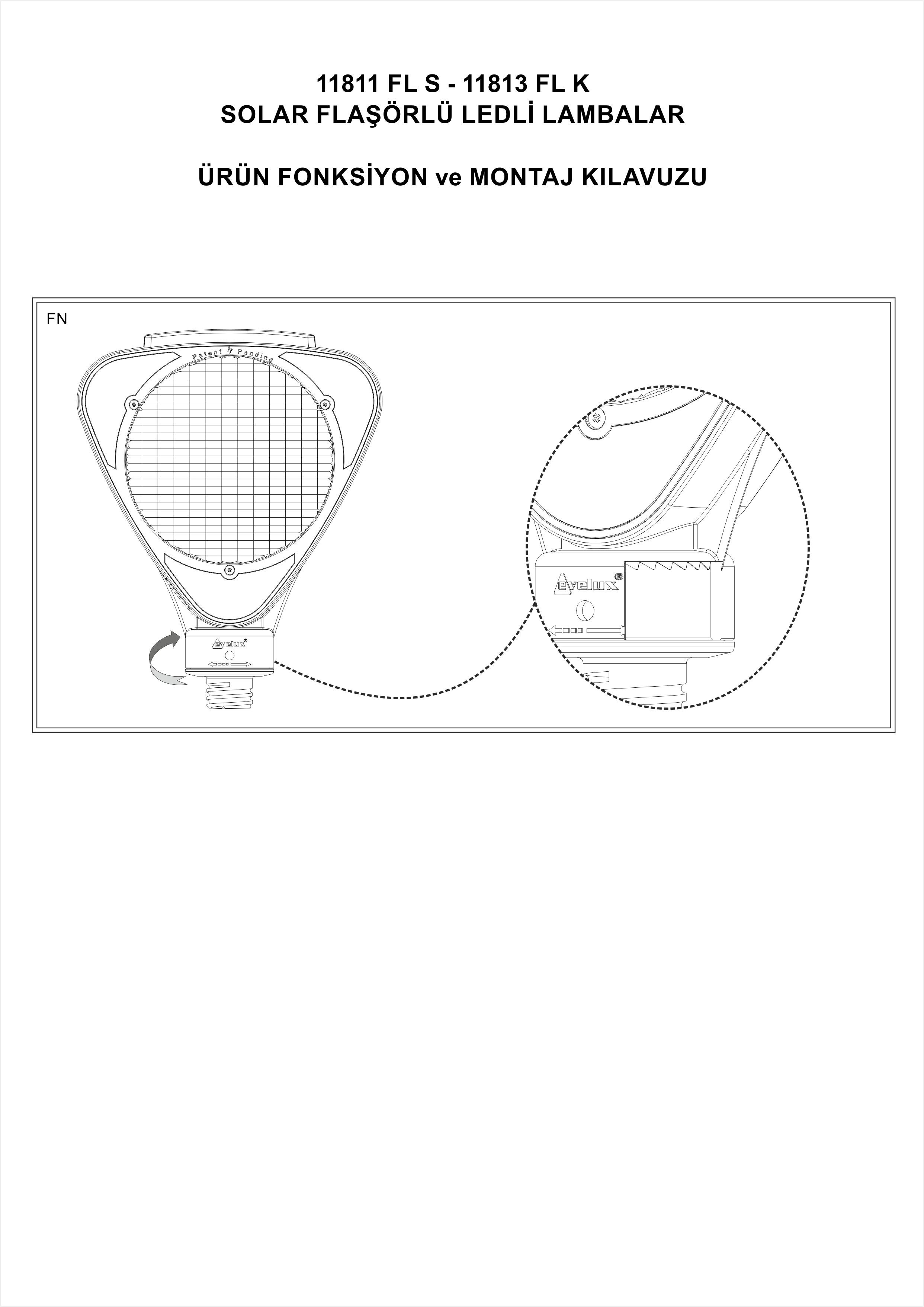 Solar Flaşörlü LED'li Lambalar 11813 FL K