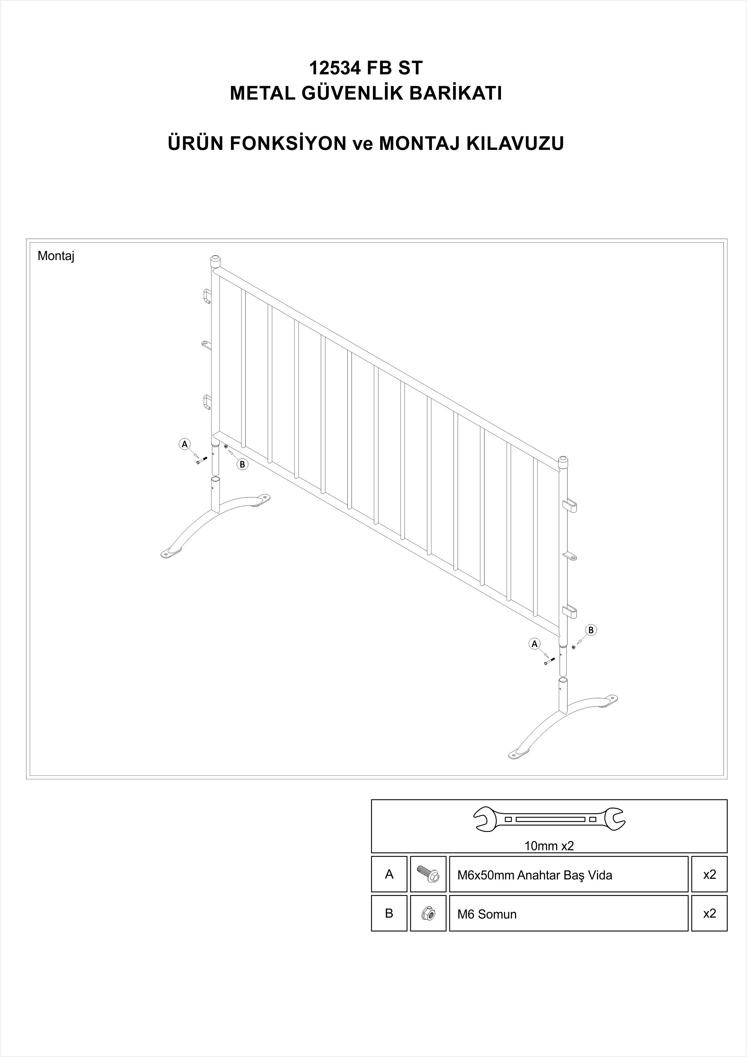 Metal Güvenlik Barikatı 12534 FB ST