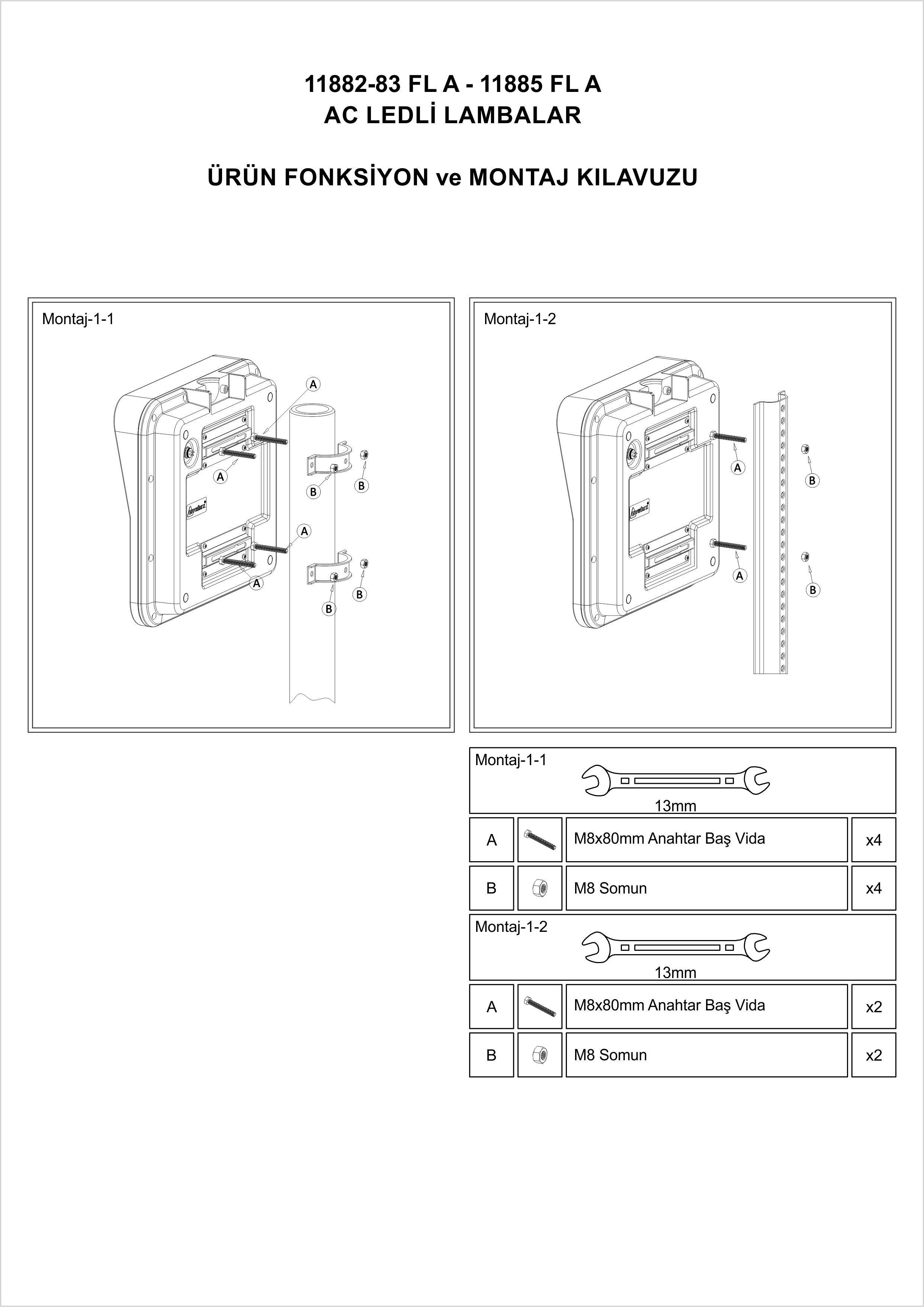 AC LED'li Levha 11882 FL A