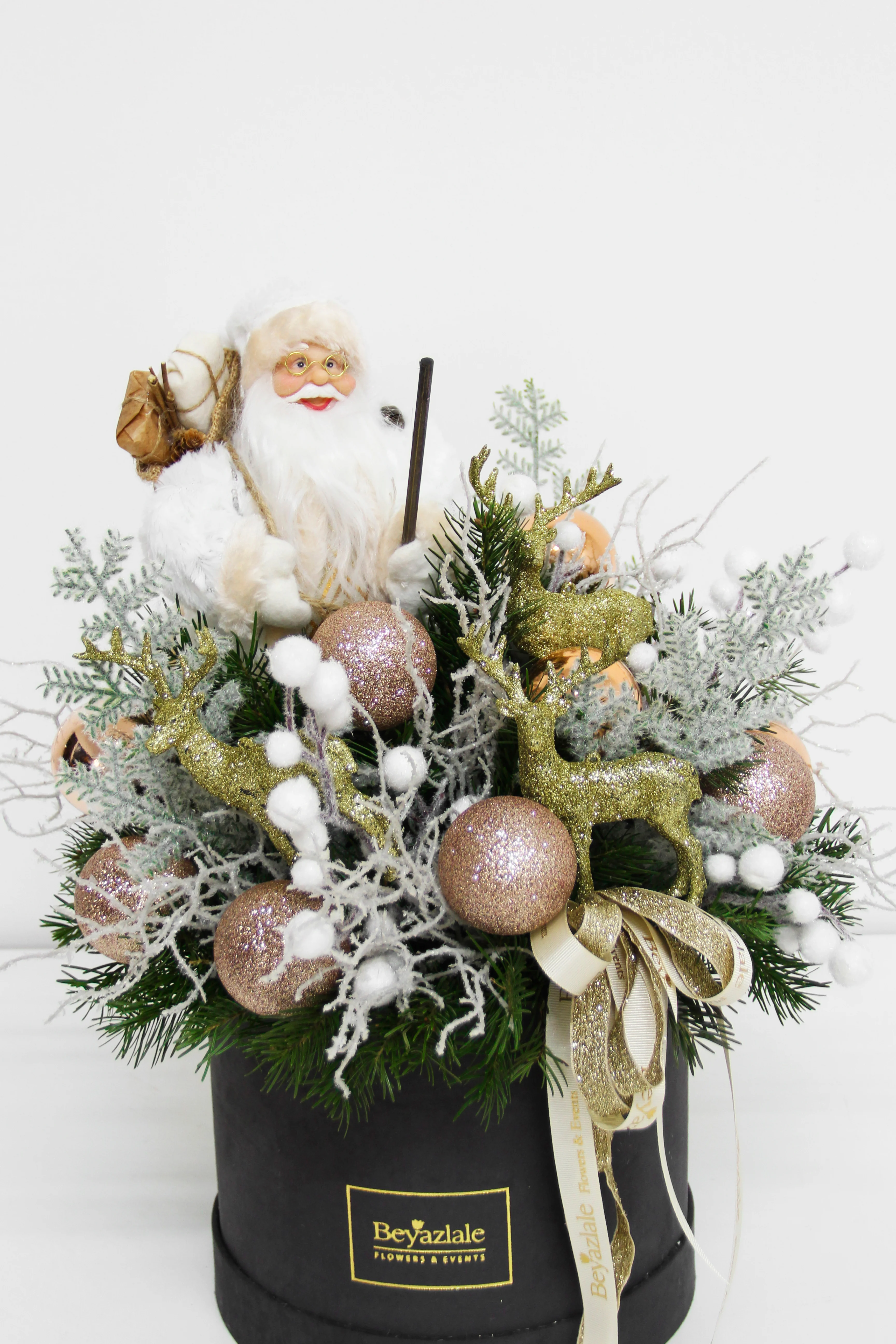 Rose Gold Yılbaşı Kutu Aranjmanı