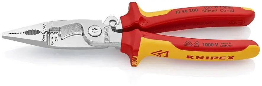 Knipex 13 96 200 Vde Kombine Elektrikçi Pensesi Kablo Sıyırıcılı Yaylı 