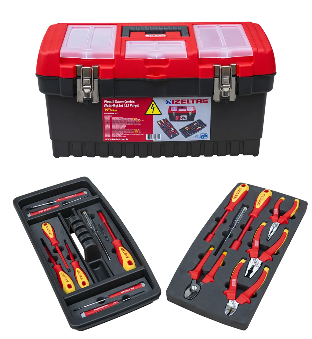 19" PLASTİK TAKIM ÇANTASI ELEKTRİKÇİ SET 23PARÇA İ 8440001023