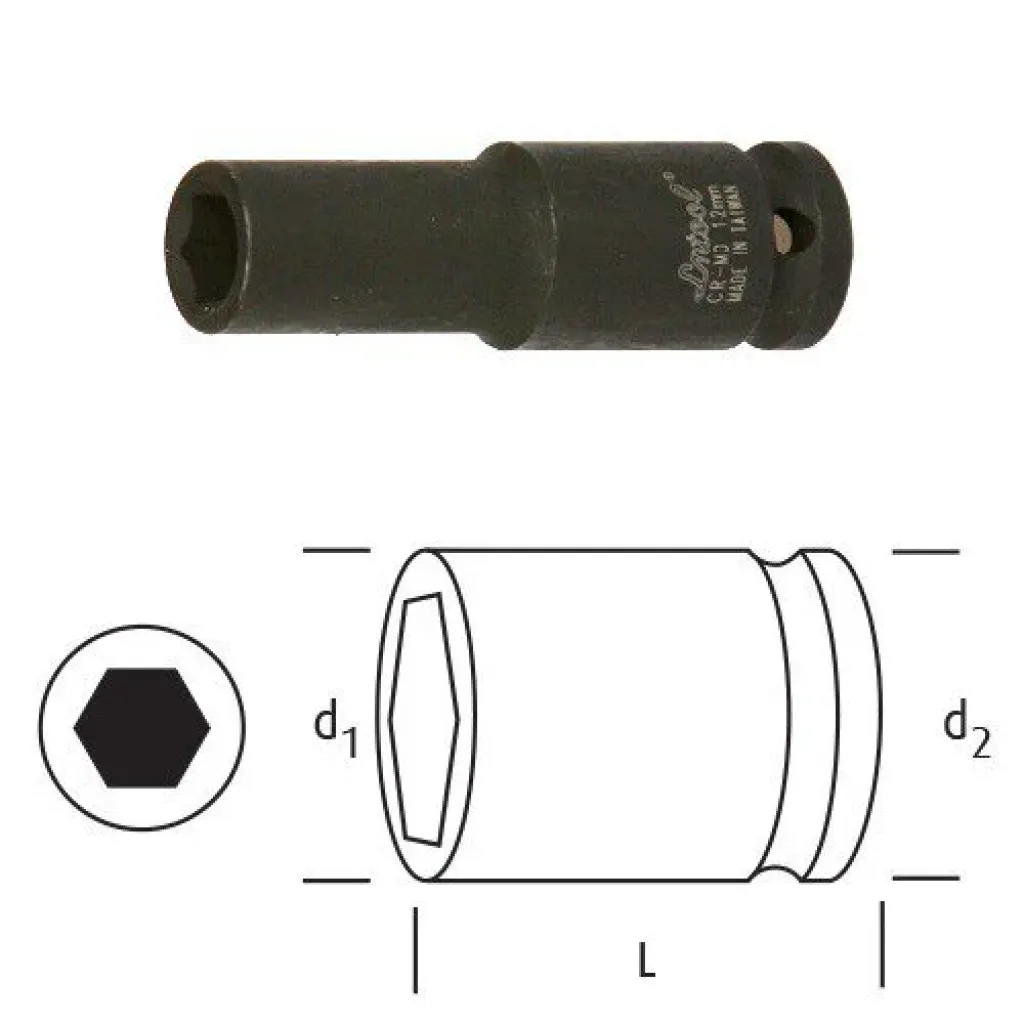 Osaka Ln1D70 70Mm Havalı Derin Lokma 1"