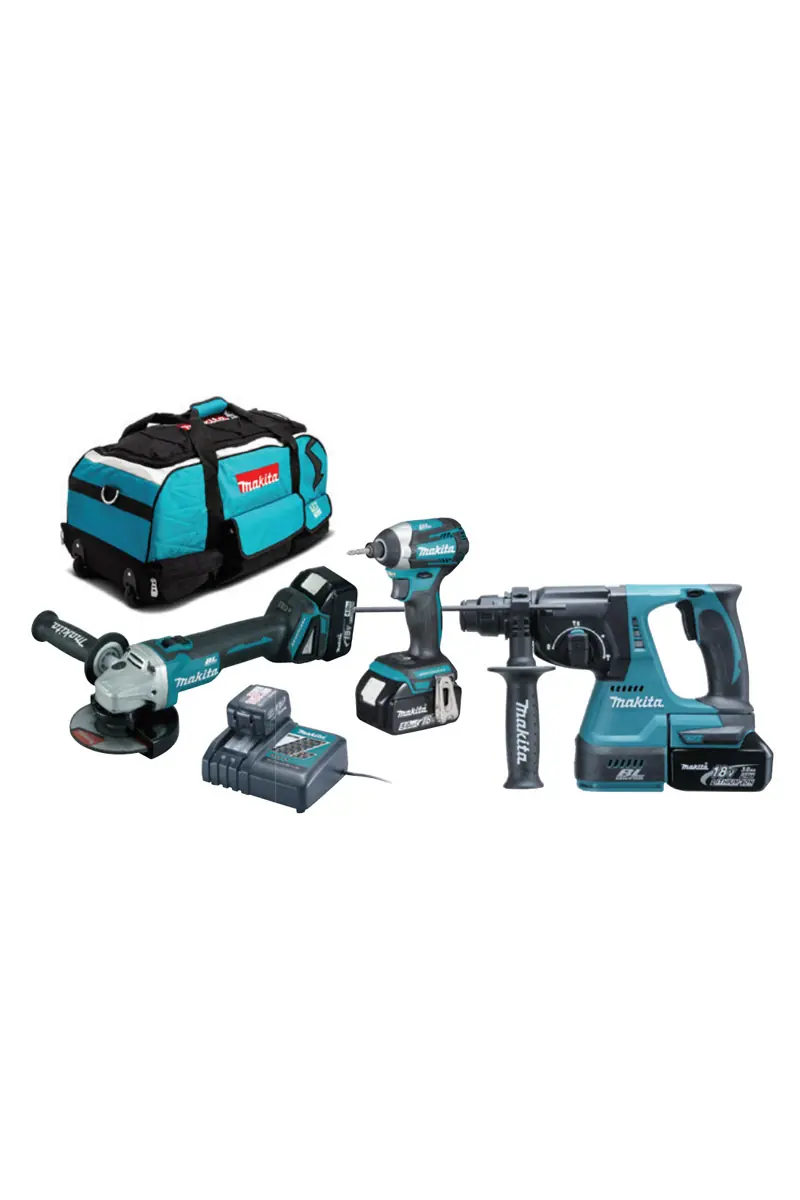 Makita DLX3070TX Akülü Alet Seti Kırıcı Delici Vidalama Taşlama 3 Akü Ve Şarj Cihazı