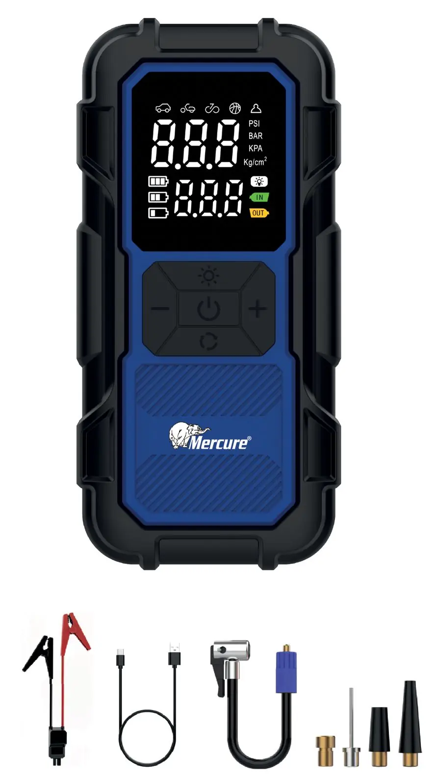 AKÜ TAKVİYE LASTİK ŞİŞİRME ŞARJLI MERCURE