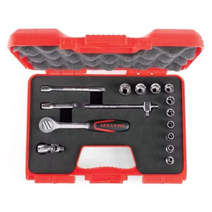 1/4" ALTIKÖŞE LOKMA TAKIMI 15PARÇA İZELTAŞ