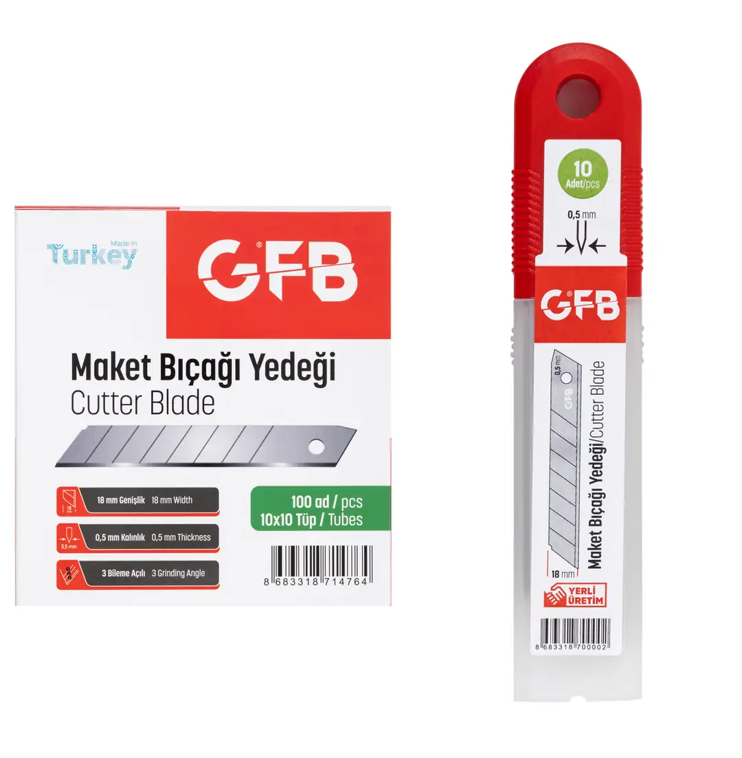18X0.5MM-7 KIRIMLI MAKET BIÇAĞI YEDEĞİ GFB