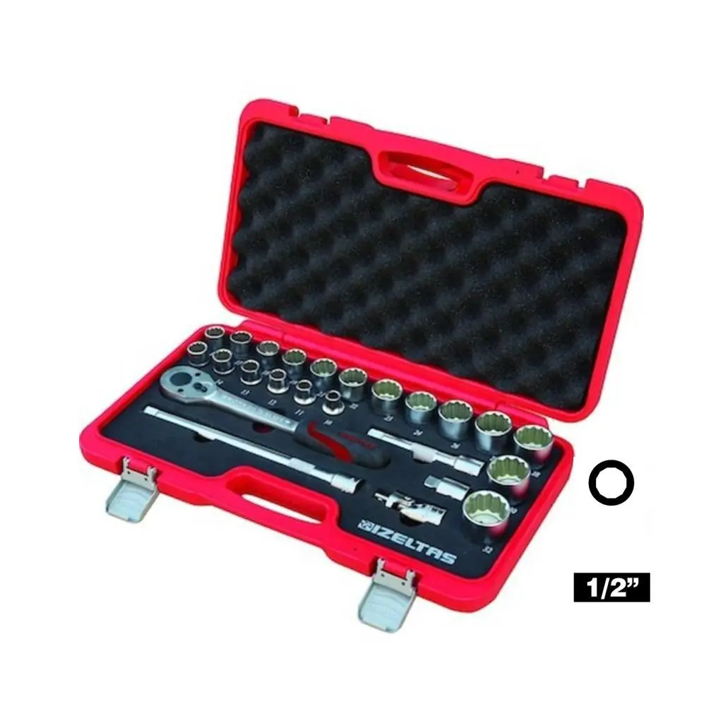 1/2'' ONİKİ KÖŞE 24'LÜ LOKMA ANAHTAR TAKIMI U KOLS