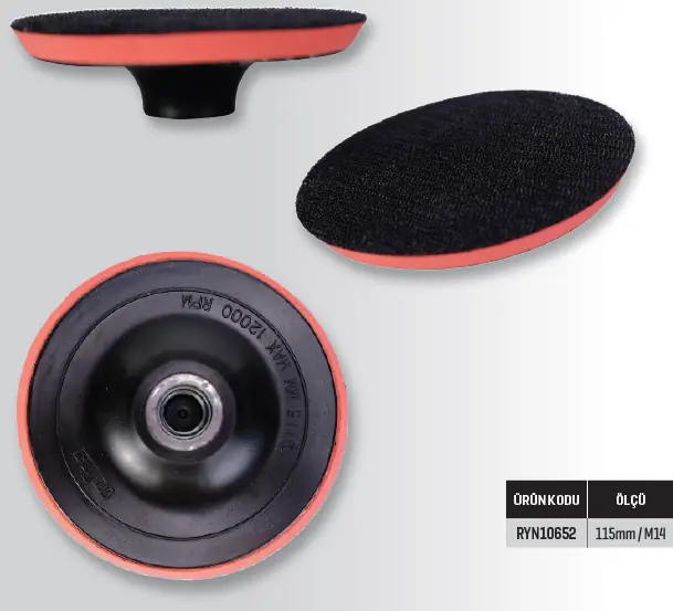 Rayno 115 Mm M14 Bağlantılı Cırt Zımpara Tabanı Ryn10652