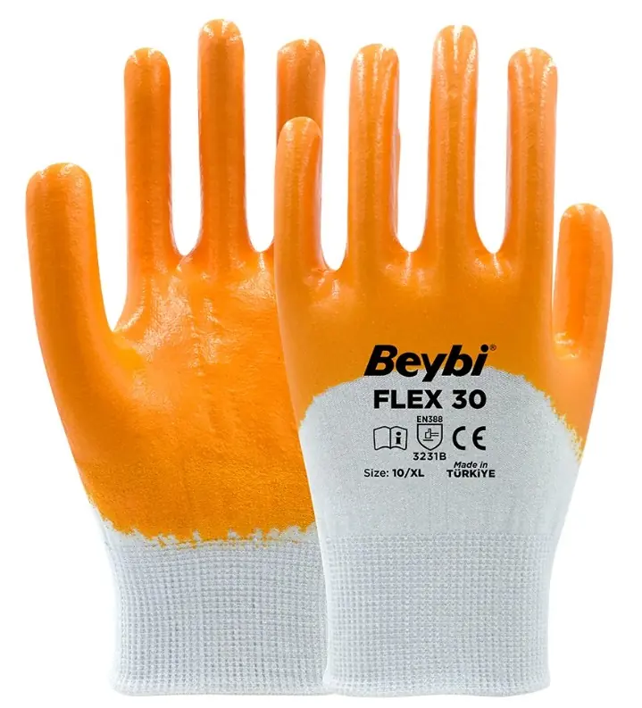 Beybi Flex30 Sarı Nitril Eldiven No:10 