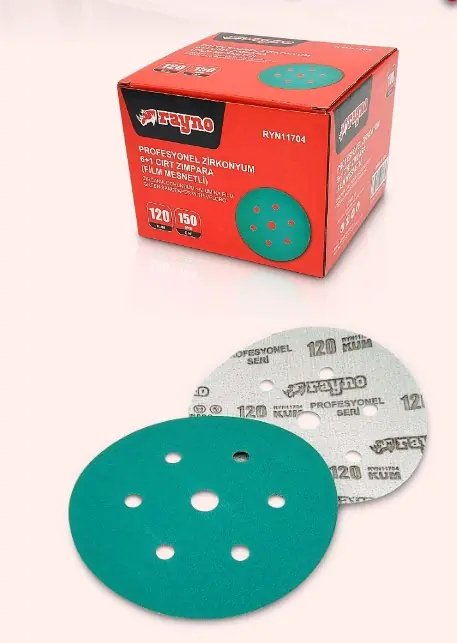 Rayno Ryn11700 150Mm 40Kum 6+1 Delikli Cırt Zımpara Yeşil Zirkonyum Zr