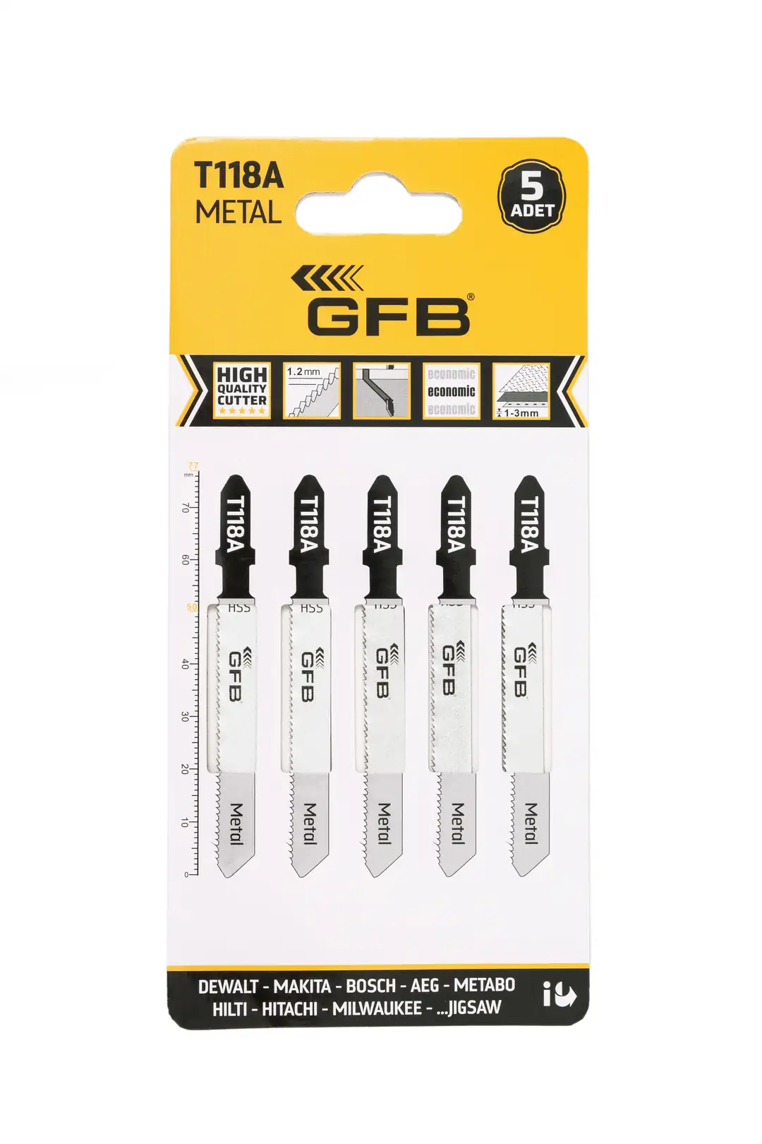 T318A Uzun 5Lİ PAKET Metal Dekupaj Ağzı 132MM GFB  GFB2251