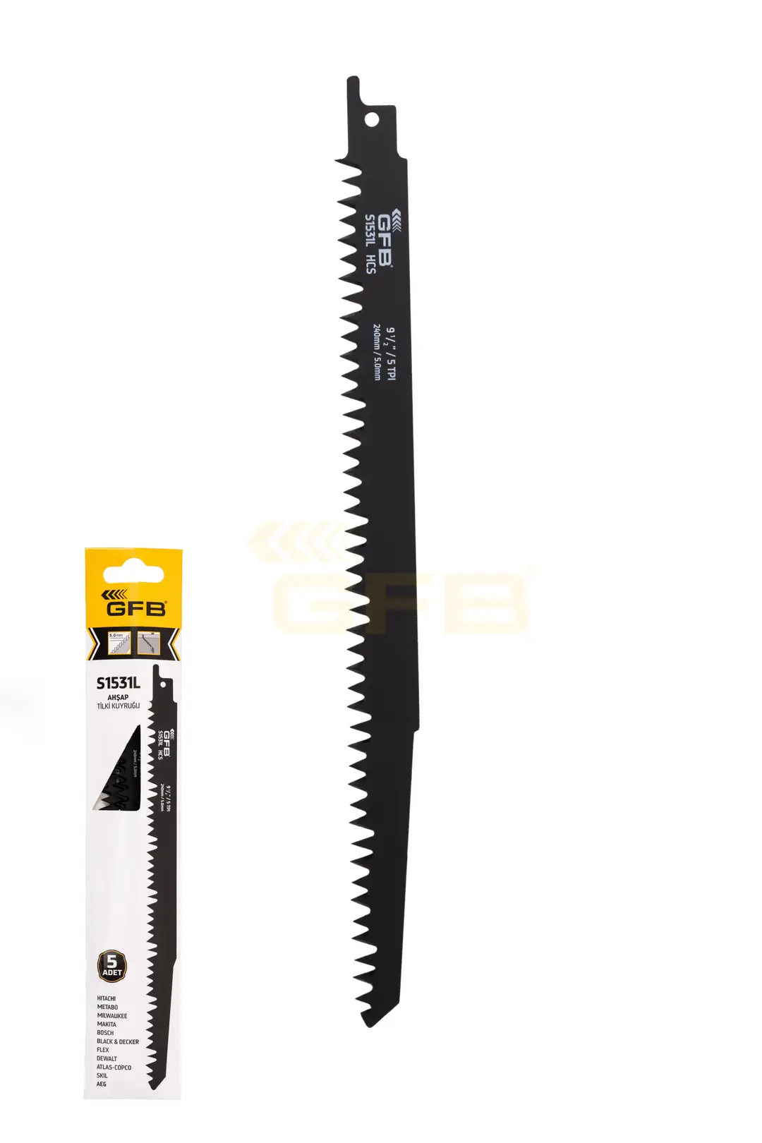 S1531L 5Lİ PAKET AHŞAP TİLKİ KUYRUĞU BIÇAĞI GFB GFB2260