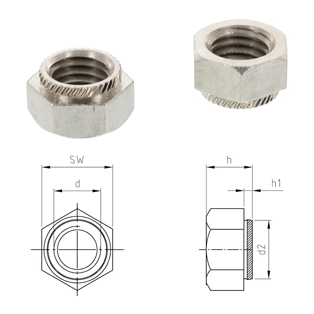 M12 INOX PRES SOMUN DIN9064 A2-304