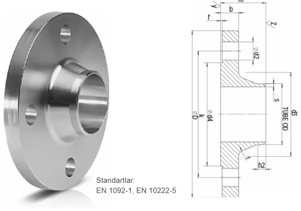 PN16XDN80 KAYNAK BOYUNLU FLANŞ