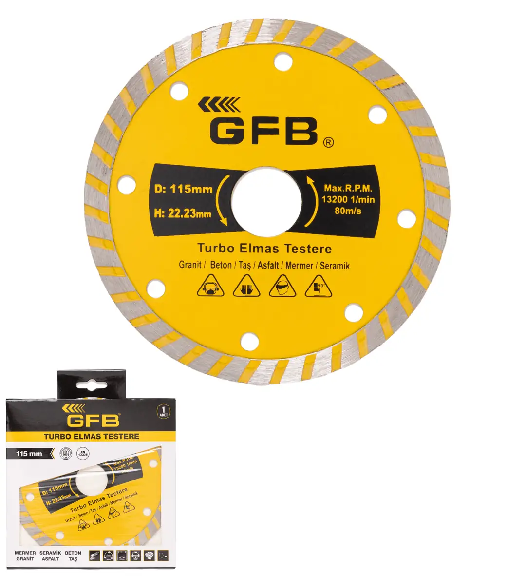 Gfb 115Mm Turbo Testere Gö= 22,23Mm 2385