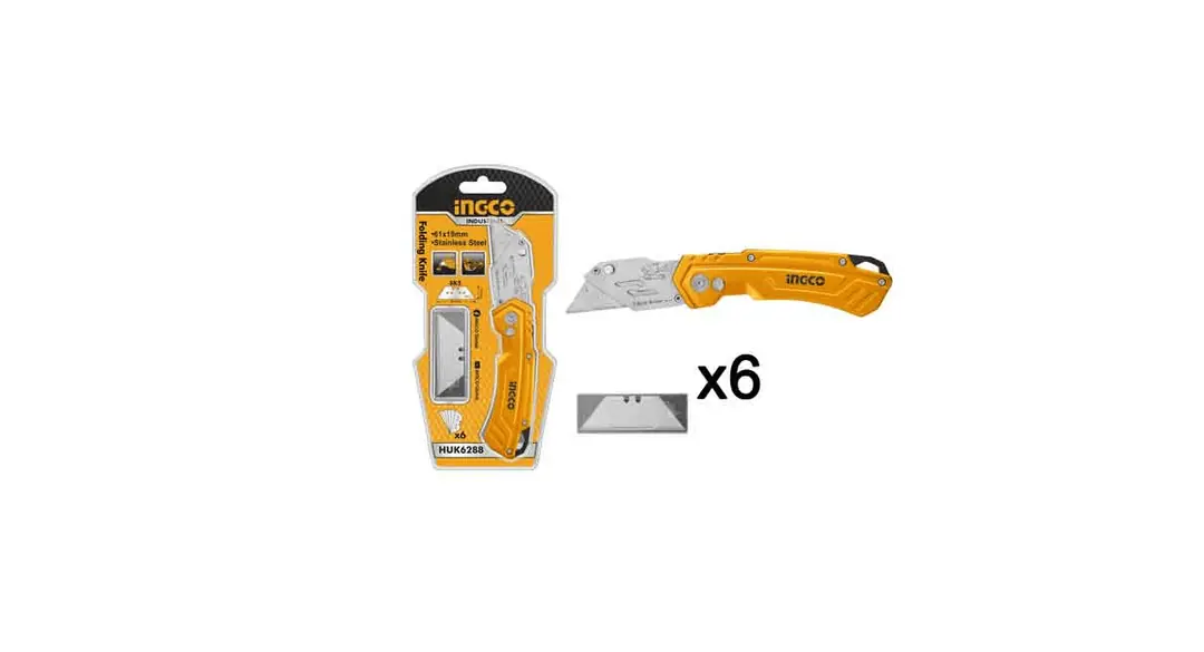 Endüstriyel Katlanır Maket Bıçağı INGCO ING-HUK6288