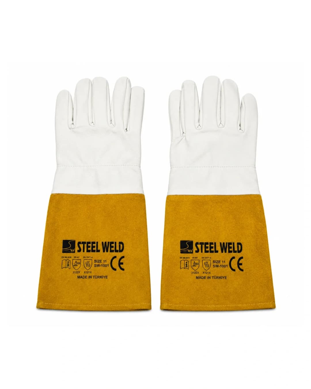 Steelweld SW-1001 Sarı Argon Kaynak Eldiveni Uzun Tip 34 cm - No: 11