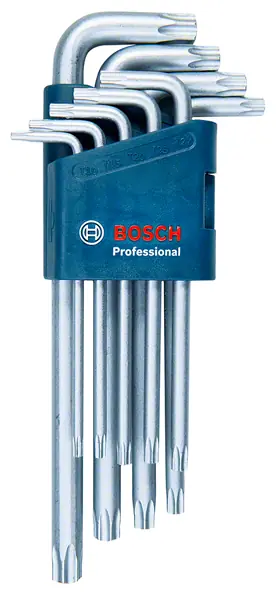 Bosch Profesyonel Alyan Anahtar Takımı Torx 9 parça (10-50mm) 1600A01TH4