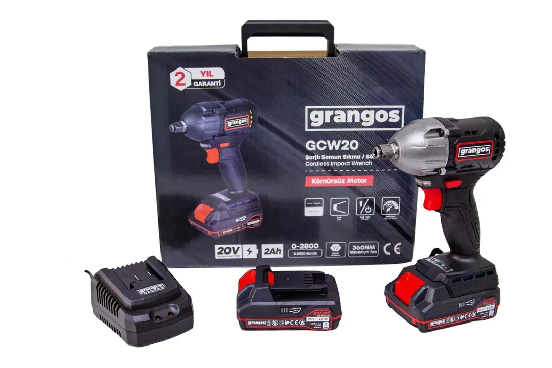 20V 2AH  ÇİFT AKÜLÜ SOMUN SIKMA 1/2" 360Nm GRANGOS