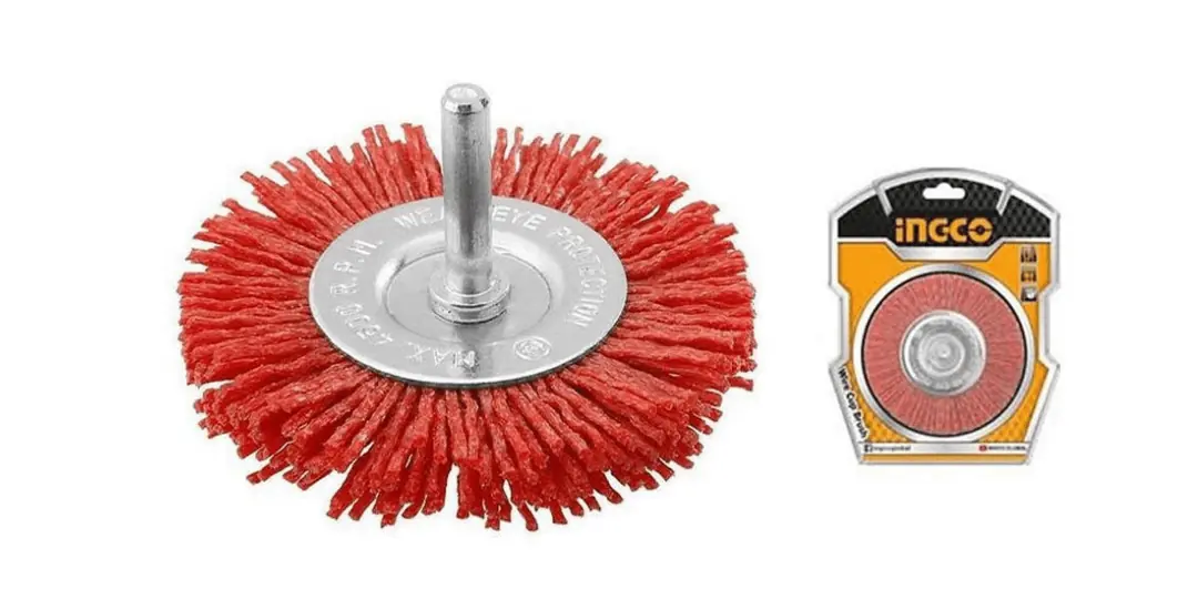 Pimli Saçaklı Daire Naylon Tel Fırça 75mm INGCO ING-WB40755