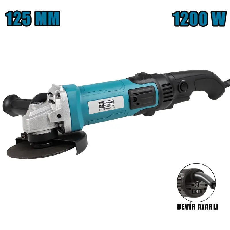 CAT6129 1200WATT 125MM DEVİR AYARLI AVUC İÇİ TAŞLA