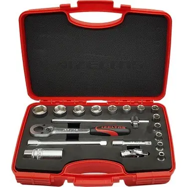 3/8" ALTIKÖŞE LOKMA ANAHTAR TAKIMI 19PARÇA İZELTAŞ