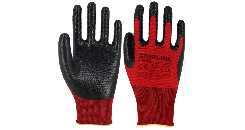 Starline E-46Ks Kırmızı Siyah Nitril Eldiven No:10