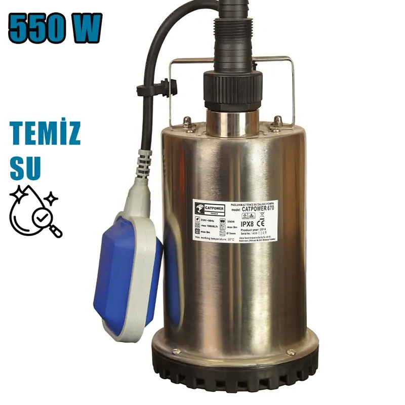 670 DALGIÇ POMPA TEMİZ SU 550WATT 10TON CATPOWER