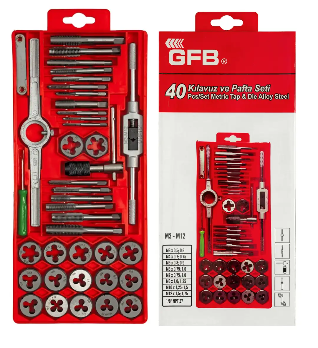 40 PARÇA KLAVUZ PAFTA SETİ GFB GFB3960