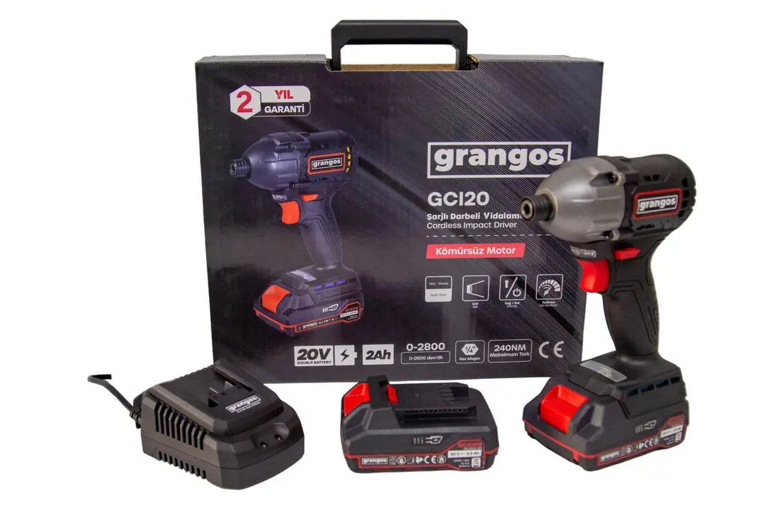 20V 2AH ÇİFT AKÜLÜ TORKLU VİDALAMA 1/4" GRANGOS